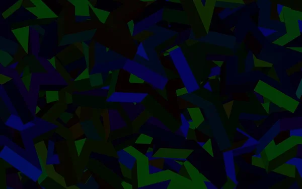 Dunkelblaues Grünes Vektorlayout Mit Linien Dreiecken Illustration Mit Einer Reihe — Stockvektor