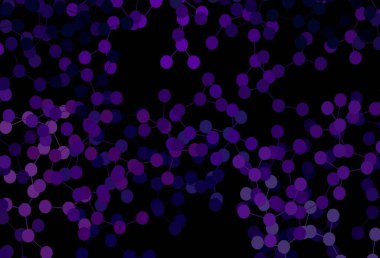 Yapay zeka formlarıyla koyu mor vektör arkaplan. Yapay zeka bağlantılarıyla basit bir şekilde renkli tasarım. Bilim için desen, geleceksel tasarımlar..