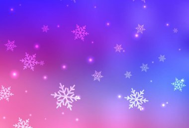 Açık pembe, doğum günü tarzında mavi vektör dokusu. Noel özellikleriyle basit bir gradyan çizimi. Üniversitenin tanıtımı için akıllı tasarım.