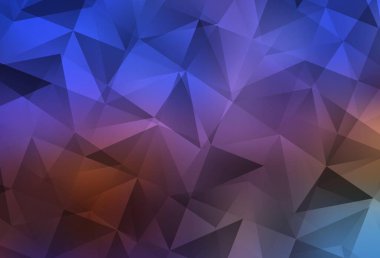 Açık Mavi, Sarı vektör üçgen mozaik arka plan. Üçgenlerden oluşan parlak çokgen illüstrasyon. Banner'ınız için tamamen yeni şablon.