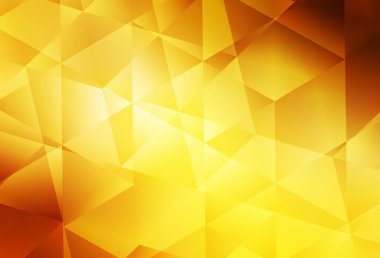 Açık Turuncu Vektör Parlak Üçgen Düzeni. Çokgen tarzda tamamen yeni bir renk çizimi. Cep telefonunun arka planının şablonu.