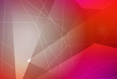 Açık pembe, kristalli kırmızı vektör şablonu, üçgenler. Doğa tarzında üçgenleri olan güzel bir çizim. Broşürler, broşürler için desen