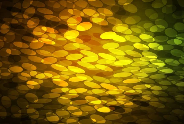 深绿色 黄色矢量背景 有气泡 现代抽象图解与彩色水滴 未来主义广告的模式 小册子 — 图库矢量图片
