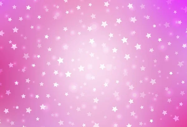 Diseño Vectorial Rosa Claro Con Copos Nieve Brillantes Estrellas Copos — Vector de stock