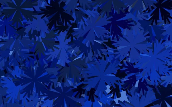 Темно Синий Векторный Фон Цветами Цветы Натуральном Стиле Белом Фоне — стоковый вектор