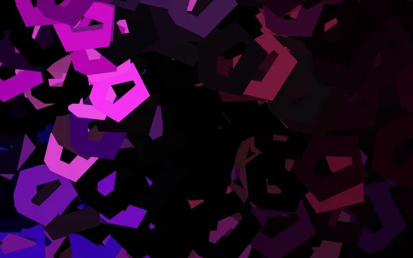 Dark Purple Pink Vector Backdrop Hexagons Design Abstract Style Hexagons — Stock Vector