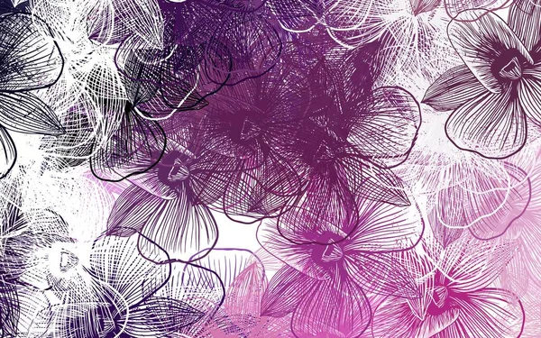 Helllila Rosa Vektor Abstraktes Muster Mit Blumen Kreative Illustration Unscharfem — Stockvektor