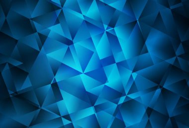 Koyu mavi vektör soyut çokgen şablon. Soyut ve üçgenli renkli çizimler. Bir markanın arkaplanı için desen.