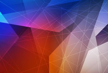 Açık mavi, kırmızı vektör arkaplan ve çokgen stili. Renkli üçgenli modern soyut illüstrasyon. Web siteniz için basit tasarım.