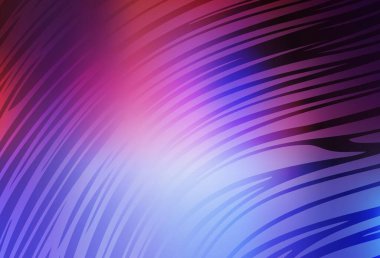 Açık mavi, eğri çizgileri olan kırmızı vektör düzeni. Basit çizgilerle renkli gradyan çizimi. Tasarımınız için desen.