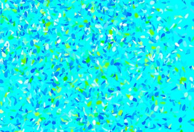 Açık mavi, yeşil vektör karalama dokusu yapraklarla. Karalama tarzında yaprakları olan belirsiz bir çizim. İş tasarımınız için yepyeni bir tarz.