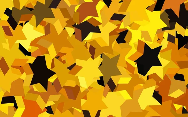 Fondo Vectorial Amarillo Oscuro Con Estrellas Pequeñas Grandes Estrellas Sobre — Vector de stock