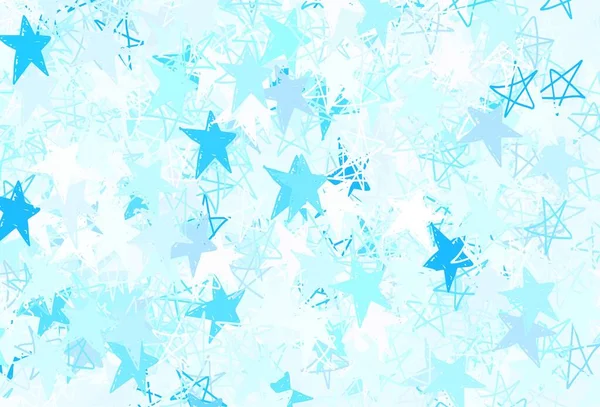 Rosa Claro Fondo Vectorial Azul Con Estrellas Pequeñas Grandes Diseño — Vector de stock