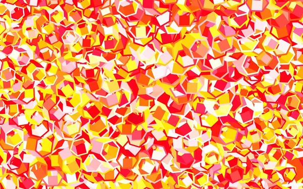 Rosso Chiaro Texture Vettoriale Gialla Con Esagoni Colorati Illustrazione Esagoni — Vettoriale Stock