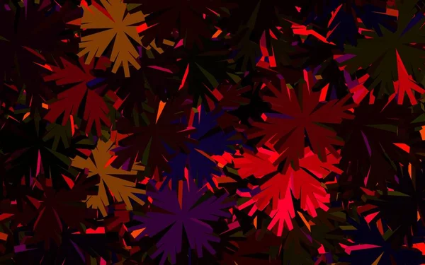 Tmavé Multicolor Vektor Čmáranice Pozadí Květinami Třpytivé Abstraktní Ilustrace Květinami — Stockový vektor