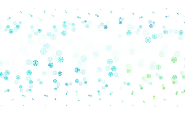 Azul Claro Fondo Vector Verde Con Burbujas Hermosa Ilustración Color — Archivo Imágenes Vectoriales