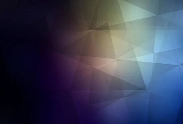 Bleu Foncé Vecteur Jaune Brillant Disposition Triangulaire Illustration Colorée Dans — Image vectorielle