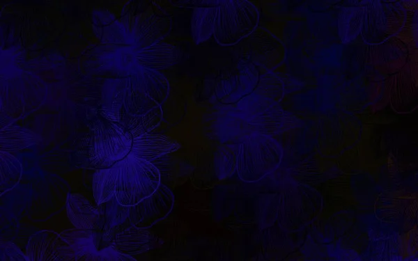 Azul Oscuro Patrón Abstracto Vector Rojo Con Flores Ilustración Abstracta — Vector de stock