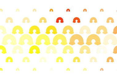 Açık kırmızı, gökkuşağı işaretli sarı vektör şablonu. Renkli gökkuşağının rengarenk sembolleri. Boyama kitapları için basit tasarım.