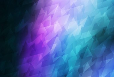 Koyu pembe, mavi vektör arka planı çokgen biçiminde. Dikdörtgenli soyut gradyan çizimi. Reklamınız, posteriniz, afişiniz için en iyi tasarım.
