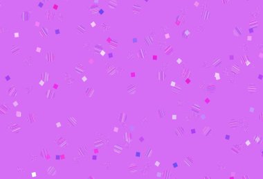 Açık pembe vektör arkaplanı üçgenler, daireler, küplerle. Soyut tarzda dekoratif tasarım, çizgiler, noktalar, küplerle. Poster ve afiş için en iyi tasarım.