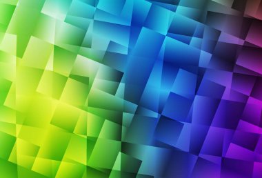 Kare biçiminde ışık çok renkli vektör deseni. Renkli dikdörtgenlerle modern soyut çizimler. İş ilanınız için akıllı tasarım.