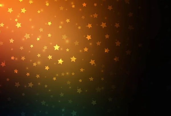 Layout Vetor Laranja Escuro Com Flocos Neve Brilhantes Estrelas Glitter —  Vetores de Stock