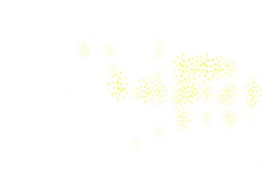 Disklerle açık sarı vektör dokusu. Parlak renkli soyut çemberlerin olduğu bir resim. Fütürist reklamlar ve kitapçıklar için şablon.