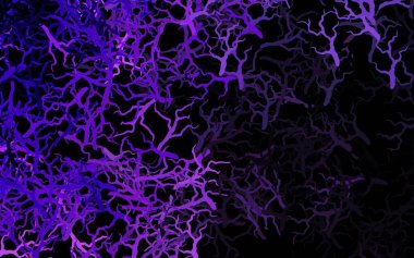 Koyu mor, pembe vektör soyut arkaplan yapraklı, dallı. Yapraklar ve dallarla karalama tarzında renkli çizimler. İş tasarımınız için yepyeni bir tarz.