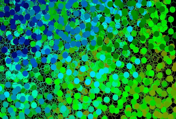 Темно Синий Зеленый Векторный Узор Сферами Размытые Пузыри Абстрактном Фоне — стоковый вектор