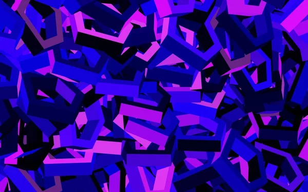 Donkerpaars Roze Vector Patroon Met Kleurrijke Zeshoeken Ontwerp Abstracte Stijl — Stockvector