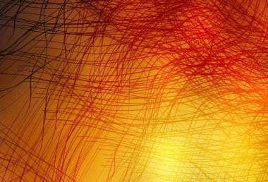 Eğri çizgileri olan hafif turuncu vektör arkaplanı. Alnında çizgiler olan soyut bir çizim. Fikirlerin için bir örnek..