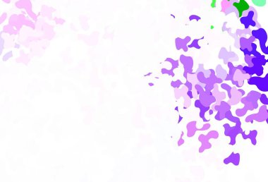 Açık pembe, Memphis şekilli yeşil vektör arkaplan. Renkli rastgele şekillerle modern soyut illüstrasyon. Bir cep telefonu için arka plan.