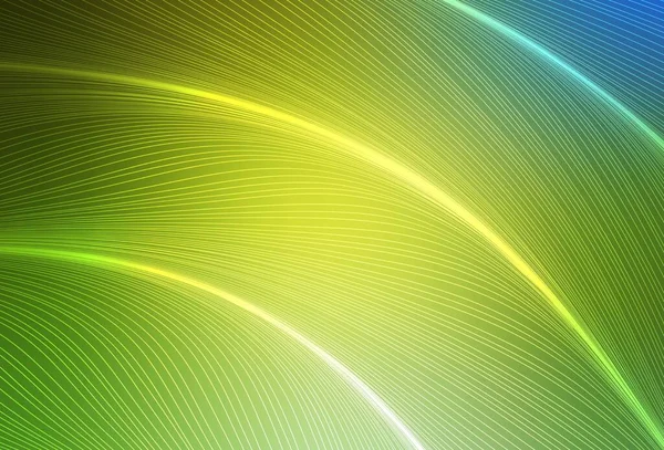 Hellgrünes Gelbes Vektormuster Mit Linien Brandneue Farbenfrohe Illustration Geschwungenem Stil — Stockvektor