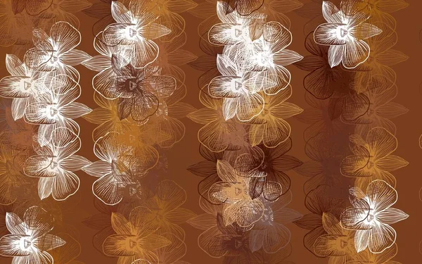 Light Orange Vektor Natürliches Kunstwerk Mit Blumen Blumen Mit Farbverlauf — Stockvektor