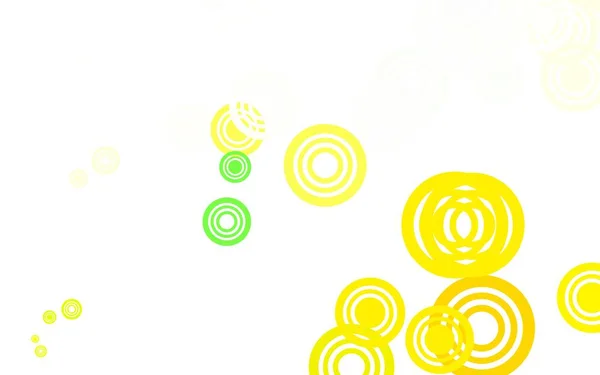 Verde Claro Fundo Vetor Amarelo Com Bolhas Bela Ilustração Colorida — Vetor de Stock