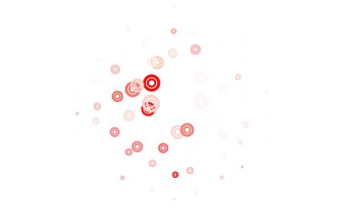 Kabarcıklı açık kırmızı vektör arka planı. Doğa tarzında bulanık halkaları olan güzel renkli çizimler. Güzel web siteleri için desen.