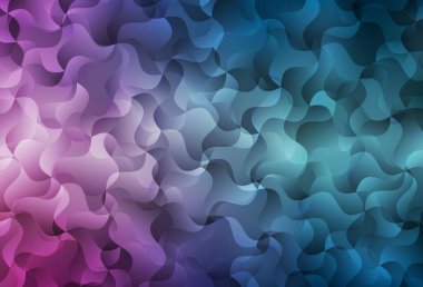 Açık mavi, kıvrık çizgileri olan kırmızı vektör deseni. Eğimli çizgileri olan zarif parlak bir illüstrasyon. İş tasarımınız için şablon.