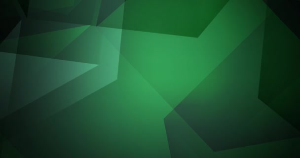 4K looping dark green video with polygonal shapes. — Stock Video