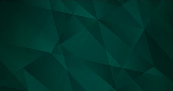 4K looping dark green polygonal abstract animation. — Stock Video