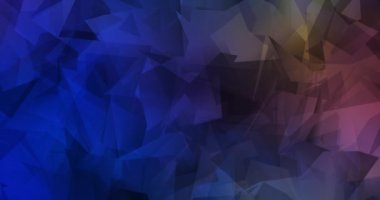 4K koyu mavi, sarı çokgen video görüntüsü.