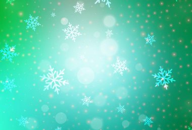 Açık yeşil vektör dokusu doğum günü tarzında. Gradyan Noel elementleri içeren bir Akıllı Çizim. Kitapçıklar, eğitim broşürleri.