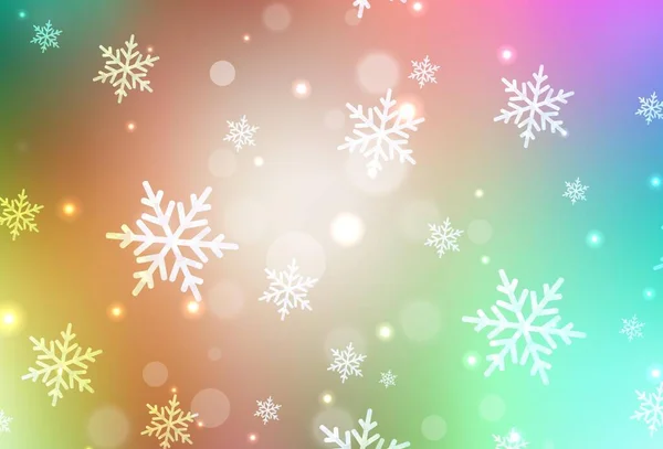Luz Padrão Vetor Multicolor Estilo Natal Ilustração Colorida Com Símbolos —  Vetores de Stock