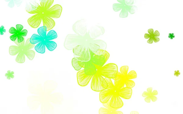 Ljusblå Grön Vektor Naturliga Konstverk Med Blommor Elegant Ljus Illustration — Stock vektor