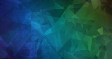 4K koyu mavi, yeşil çokgen soyut görüntü döngüsü.