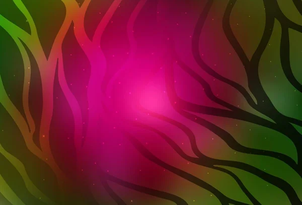 Dark Pink Șablon Vectorial Verde Linii Curbe Ilustrație Inteligentă Stil — Vector de stoc