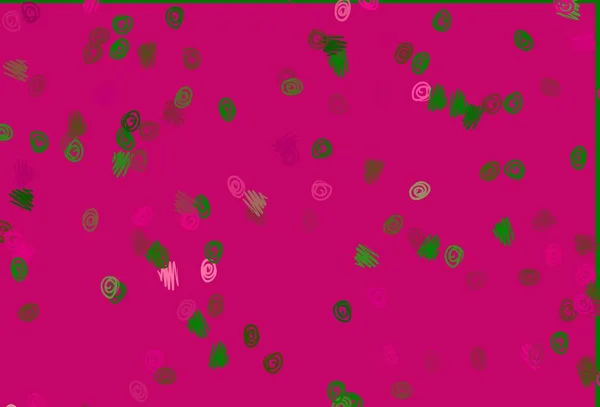 Світло Рожевий Зелений Векторний Фон Крапками Абстрактна Ілюстрація Кольоровими Бульбашками — стоковий вектор