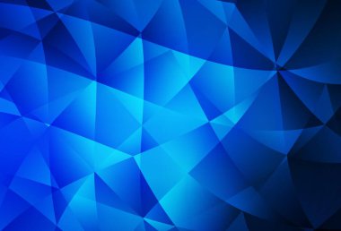 Koyu mavi vektör düşük polimerli doku. Üçgenli renkli soyut çizimler. İş tasarımınız için yepyeni bir tarz.