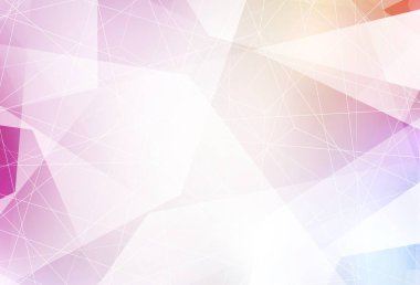 Açık pembe, kristalli sarı vektör şablonu, üçgenler. Üçgen şekilli ışıltılı soyut çizimler. İşiniz için en iyi akıllı tasarım.