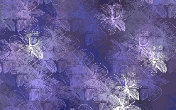 Light Purple Vektor Abstrakten Hintergrund Mit Blumen Moderne Abstrakte Illustration — Stockvektor